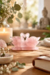 Rose Quartz Dove Swan — Hand-Carved Heart Chakra Figurine