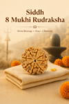 Kashi Siddh Nepal Origin 8 Mukhi Rudraksha (Obstacle Removal, Success, Stability) - 17mm to 22mm