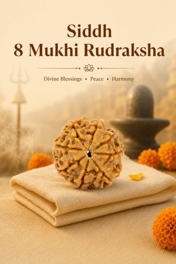 Kashi Siddh Nepal Origin 8 Mukhi Rudraksha (Obstacle Removal, Success, Stability) - 17mm to 22mm