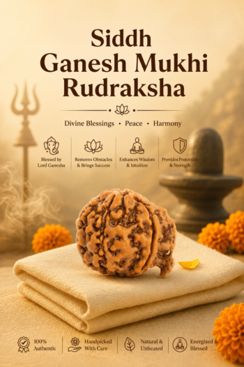 Kashi Siddh Nepal Origin Ganesh Mukhi Rudraksha (Obstacle Removal, Success, New Beginnings) - 17mm to 22mm