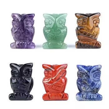 Rose Quartz Carved Owl – Crystal Animal Figurine