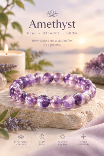 10. Makara Rashi Crystal | Capricorn Zodiac Sign Crystal | Amethyst Bracelet